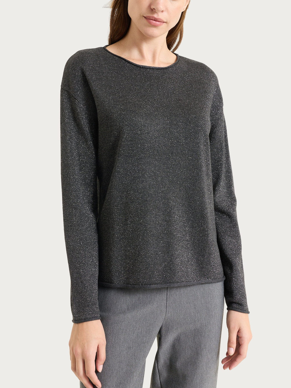 Four Seasons Lurex crew neck sweater