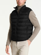 Satin Puffer piumino smanicato - Nero