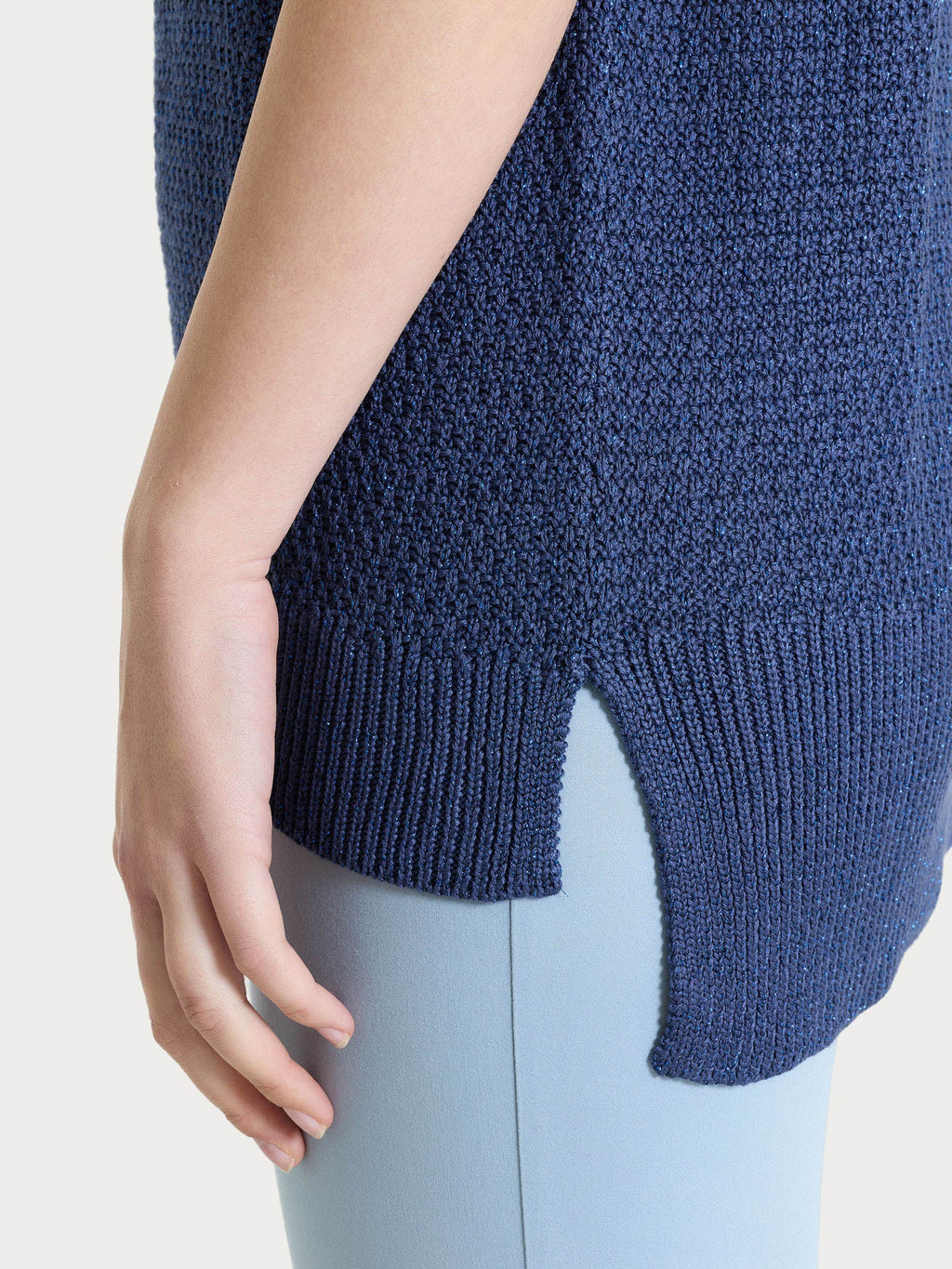 Smanicato in Lurex Rice Stitch