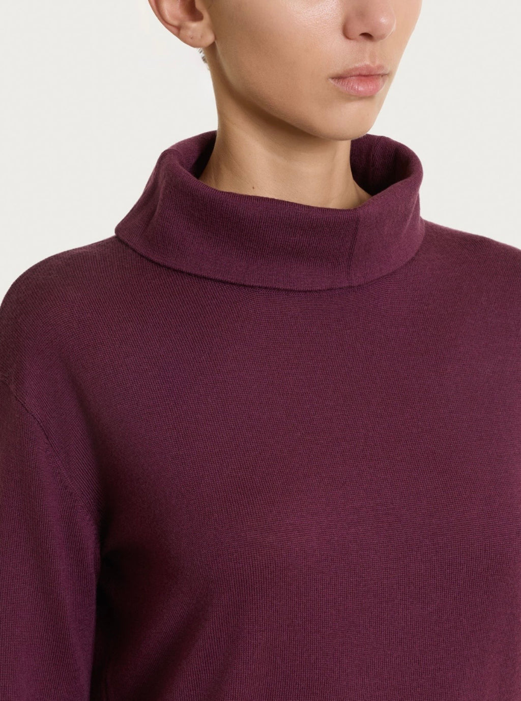 Soft Merino wool funnel-neck sweater