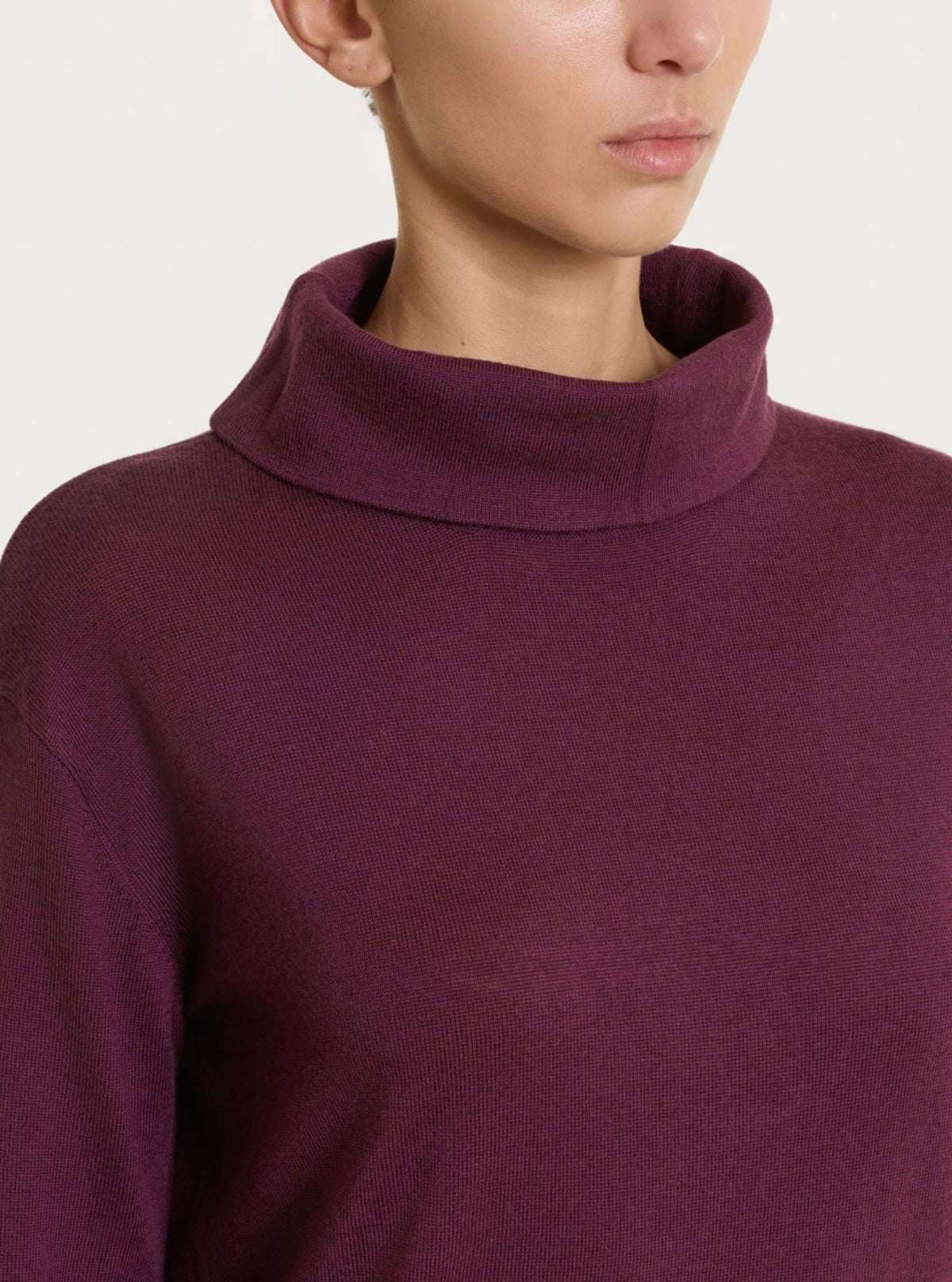 Soft Merino wool funnel-neck sweater
