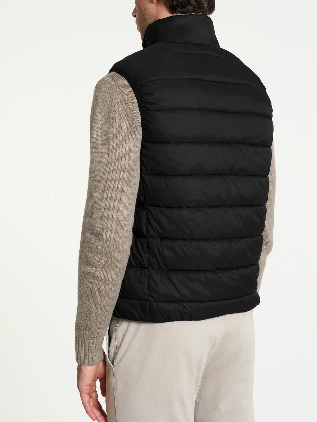 Satin Puffer piumino smanicato - Nero