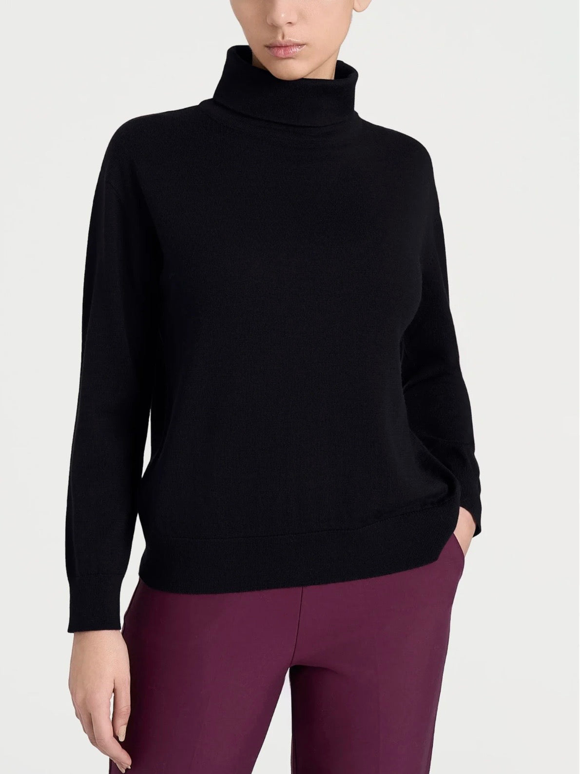 Soft Merino wool funnel-neck sweater