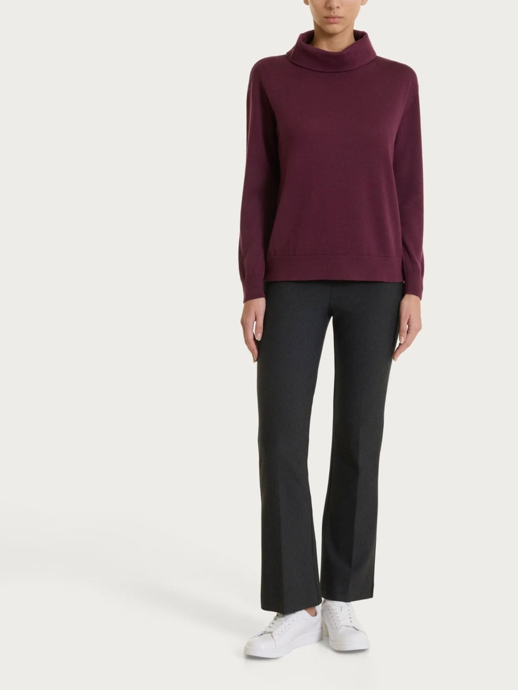 Soft Merino wool funnel-neck sweater