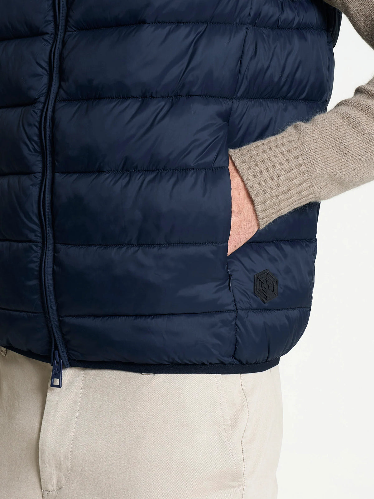 Satin Puffer piumino smanicato - Outer Space