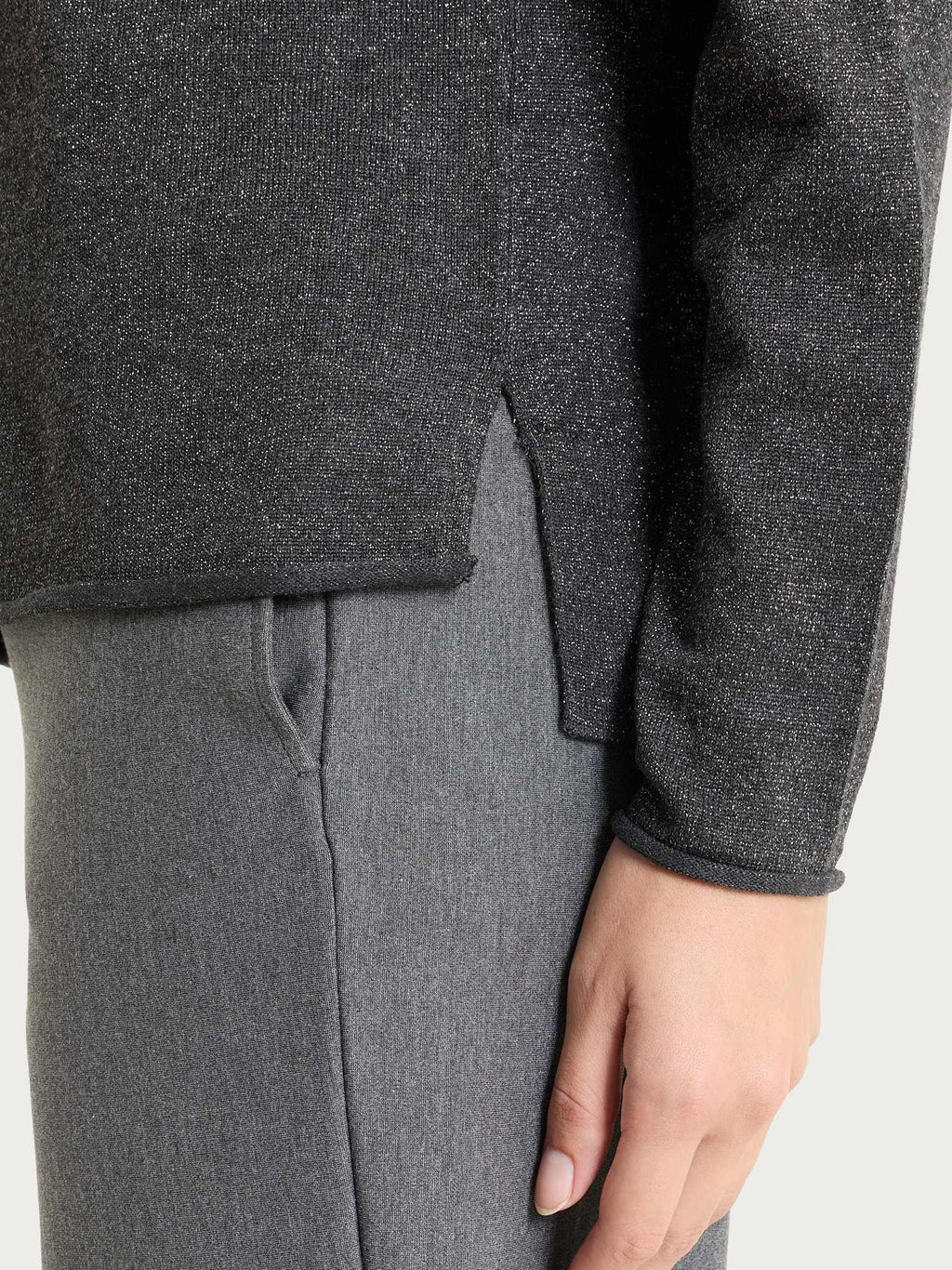 Four Seasons Lurex crew neck sweater