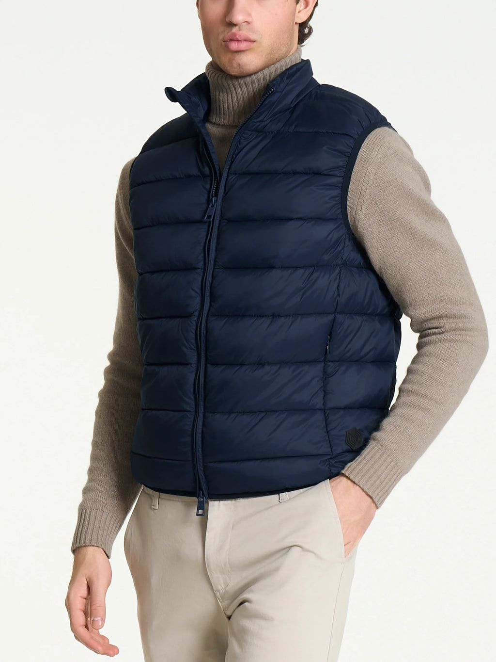 Satin Puffer piumino smanicato - Outer Space