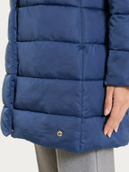 Satin Puffer piumino lungo con cappuccio