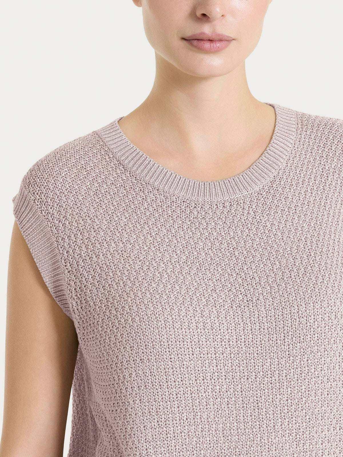 Lurex Rice Stitch Sleeveless Top