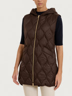 Piumino puffer smanicato con cappuccio Onion Quilt - Chocolate Torte